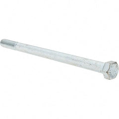 Value Collection - 3/8-16 UNC, 6" Length Under Head Hex Head Cap Screw - Partially Threaded, Grade 8 Alloy Steel, Zinc-Plated Finish, 9/16" Hex - Industrial Tool & Supply