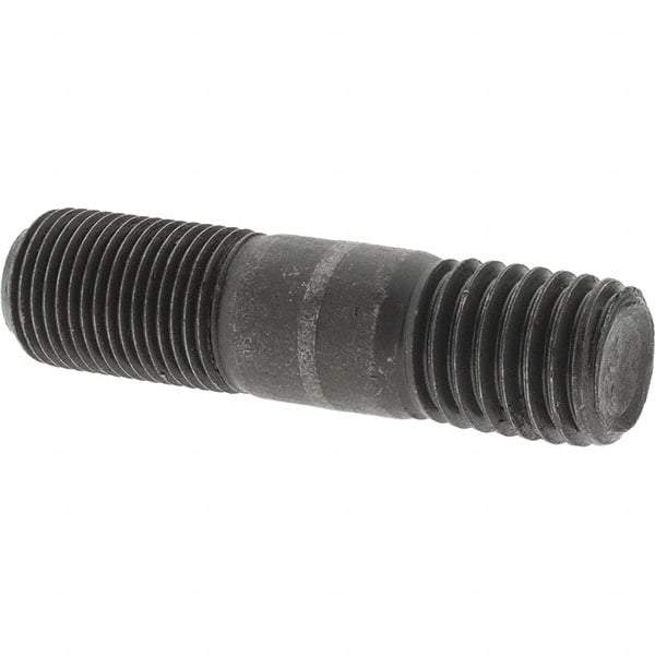 Value Collection - 5/8-18 Long Thread, 5/8-11 Short Thread, 2-1/2" OAL Unequal Double Threaded Stud - Steel, Uncoated, 1" Long Thread Length, 3/4" Short Thread Length - Industrial Tool & Supply