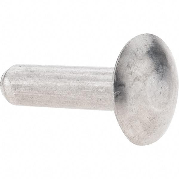 Value Collection - 1/4" Body Diam, Brazier Aluminum Solid Rivet - 1" Length Under Head - Industrial Tool & Supply