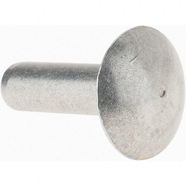 Value Collection - 3/16" Body Diam, Brazier Aluminum Solid Rivet - 5/8" Length Under Head - Industrial Tool & Supply