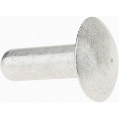 Value Collection - 1/4" Body Diam, Brazier Aluminum Solid Rivet - 3/4" Length Under Head - Industrial Tool & Supply