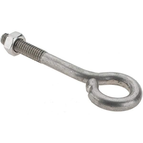 Value Collection - 5/16-18, Stainless Steel Wire Turned Open Eye Bolt - 1-1/4" Thread Length, 5/8" ID, 2-1/2" Shank Length - Industrial Tool & Supply