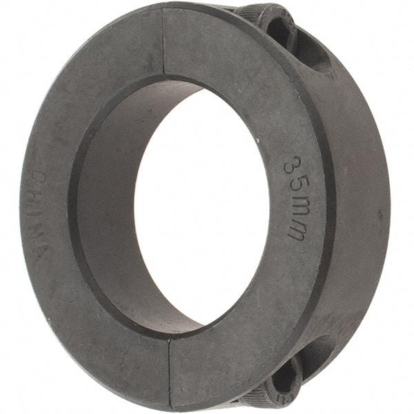 Value Collection - 35mm Bore, Steel, Two Piece Shaft Collar - 2-1/4" Outside Diam - Industrial Tool & Supply