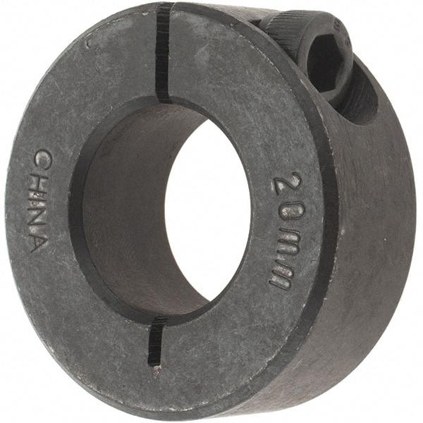 Value Collection - 20mm Bore, Steel, One Piece Clamp Collar - 1-5/8" Outside Diam - Industrial Tool & Supply