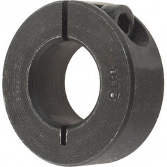 Value Collection - 18mm Bore, Steel, One Piece Clamp Collar - 1-1/2" Outside Diam - Industrial Tool & Supply
