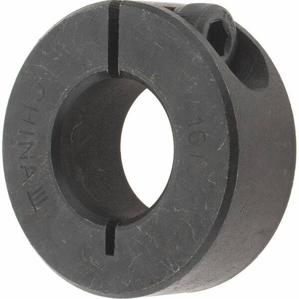 Value Collection - 16mm Bore, Steel, One Piece Clamp Collar - 1-3/8" Outside Diam - Industrial Tool & Supply