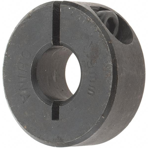 Value Collection - 9mm Bore, Steel, One Piece Clamp Collar - 1" Outside Diam - Industrial Tool & Supply