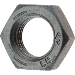 Value Collection - 3/8-24 UNF Steel Left Hand Hex Jam Nut - 9/16" Across Flats, 0.2188" High, Zinc Clear Finish - Industrial Tool & Supply