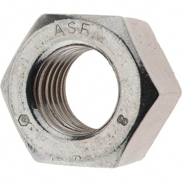 Value Collection - 7/8-9 UNC Stainless Steel Right Hand Heavy Hex Nut - 1-7/16" Across Flats, 55/64" High - Industrial Tool & Supply