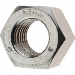 Value Collection - 7/8-9 UNC Stainless Steel Right Hand Heavy Hex Nut - 1-7/16" Across Flats, 55/64" High - Industrial Tool & Supply