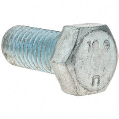 Value Collection - M14x2.00mm Metric Coarse, 30mm Length Under Head Hex Head Cap Screw - Fully Threaded, Grade 10.9 Steel, Zinc-Plated Finish, 22mm Hex - Industrial Tool & Supply