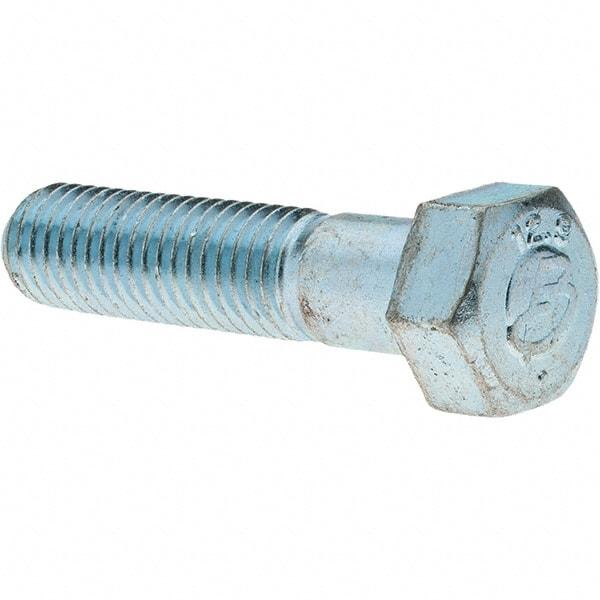 Value Collection - M12x1.75mm Metric Coarse, 50mm Length Under Head Hex Head Cap Screw - Partially Threaded, Grade 8.8 Steel, Zinc-Plated Finish, 19mm Hex - Industrial Tool & Supply