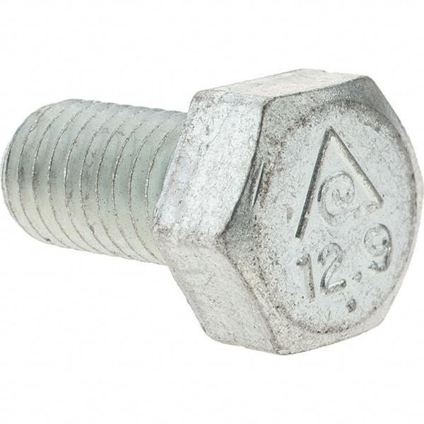 Value Collection - M10x1.50mm Metric Coarse, 20mm Length Under Head Hex Head Cap Screw - Fully Threaded, Grade 8.8 Steel, Zinc-Plated Finish, 17mm Hex - Industrial Tool & Supply