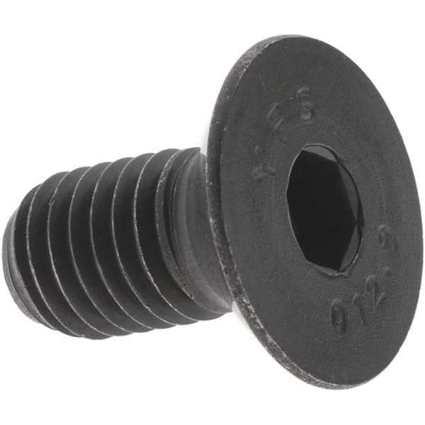 Value Collection - M10x1.50 Metric Coarse Hex Socket Drive, 90° Flat Screw - Grade 12.9 Alloy Steel, Black Oxide Finish, Fully Threaded, 20mm OAL - Industrial Tool & Supply