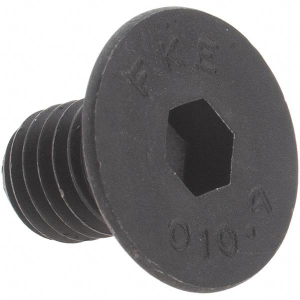 Value Collection - M10x1.50 Metric Coarse Hex Socket Drive, 90° Flat Screw - Grade 12.9 Alloy Steel, Black Oxide Finish, Fully Threaded, 16mm OAL - Industrial Tool & Supply