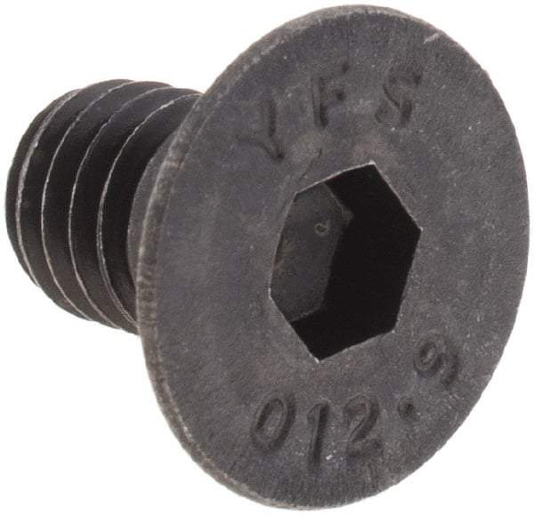 Value Collection - M6x1.00 Metric Coarse Hex Socket Drive, 90° Flat Screw - Grade 12.9 Alloy Steel, Black Oxide Finish, Fully Threaded, 10mm OAL - Industrial Tool & Supply