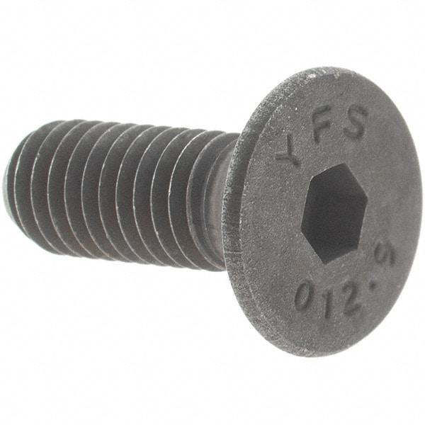 Value Collection - M5x0.80 Metric Coarse Hex Socket Drive, 90° Flat Screw - Grade 12.9 Alloy Steel, Black Oxide Finish, Fully Threaded, 14mm OAL - Industrial Tool & Supply