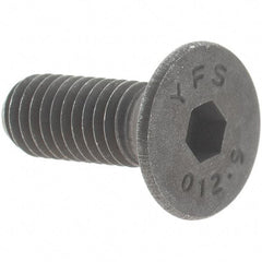 Value Collection - M5x0.80 Metric Coarse Hex Socket Drive, 90° Flat Screw - Grade 12.9 Alloy Steel, Black Oxide Finish, Fully Threaded, 14mm OAL - Industrial Tool & Supply