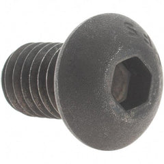 Value Collection - 3/8-16 UNC Hex Socket Drive, Button Screw - Alloy Steel, Black Oxide Finish, Fully Threaded, 5/8" Length Under Head - Industrial Tool & Supply