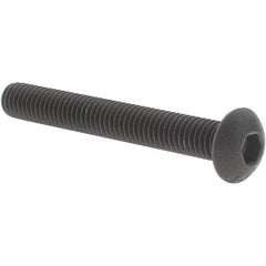 Value Collection - #10-32 UNF Hex Socket Drive, Button Screw - Alloy Steel, Black Oxide Finish, Fully Threaded, 1-1/2" Length Under Head - Industrial Tool & Supply