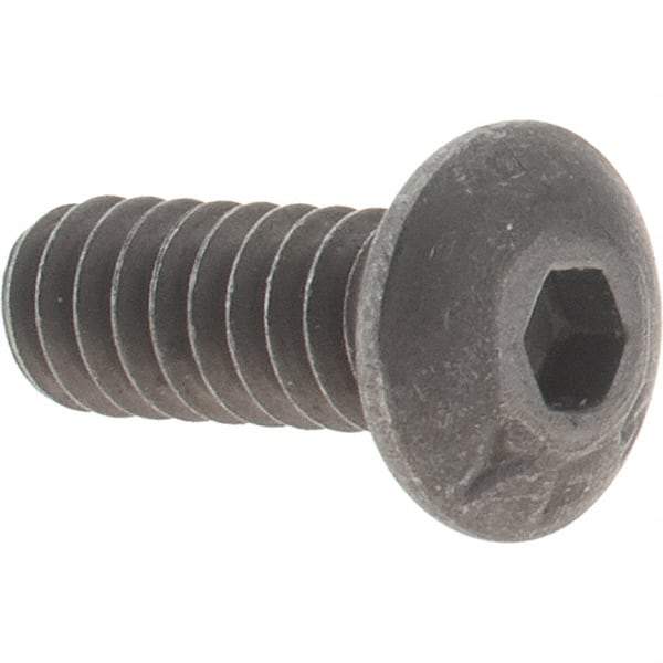 Value Collection - #6-32 UNC Hex Socket Drive, Button Screw - Alloy Steel, Black Oxide Finish, Fully Threaded, 3/8" Length Under Head - Industrial Tool & Supply