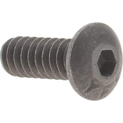 Value Collection - #6-32 UNC Hex Socket Drive, Button Screw - Alloy Steel, Black Oxide Finish, Fully Threaded, 3/8" Length Under Head - Industrial Tool & Supply