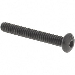 Value Collection - #4-40 UNC Hex Socket Drive, Button Screw - Alloy Steel, Black Oxide Finish, Fully Threaded, 7/8" OAL - Industrial Tool & Supply