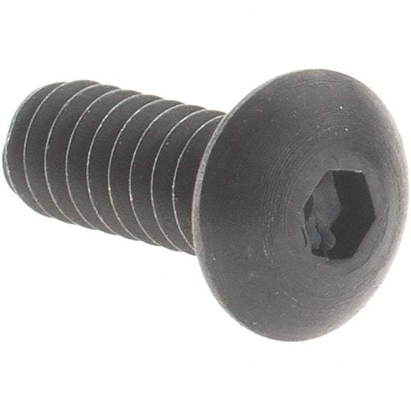 Value Collection - #4-40 UNC Hex Socket Drive, Button Screw - Alloy Steel, Black Oxide Finish, Fully Threaded, 5/16" OAL - Industrial Tool & Supply