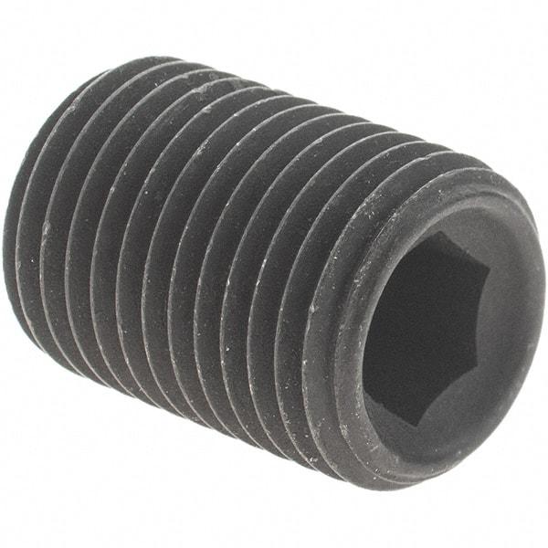 Value Collection - 1/2-20 UNF, 3/4" Long, Knurled Cup Point Set Screw - Grade 8 Alloy Steel, 1/4" Key - Industrial Tool & Supply