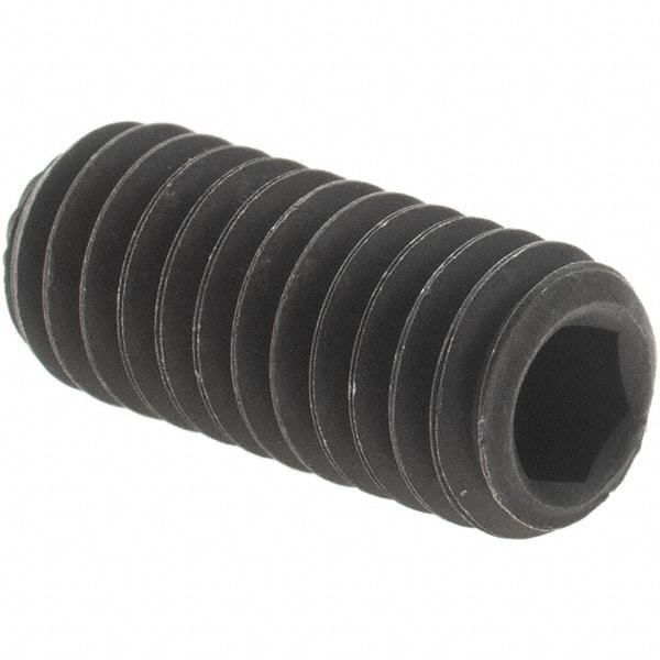 Value Collection - 5/16-18 UNC, 3/4" OAL, Knurled Cup Point Set Screw - Grade 8 Alloy Steel, 5/32" Key - Industrial Tool & Supply