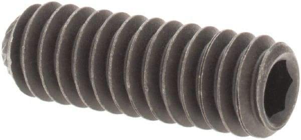 Value Collection - 1/4-20 UNC, 3/4" OAL, Knurled Cup Point Set Screw - Grade 8 Alloy Steel, 1/8" Key - Industrial Tool & Supply