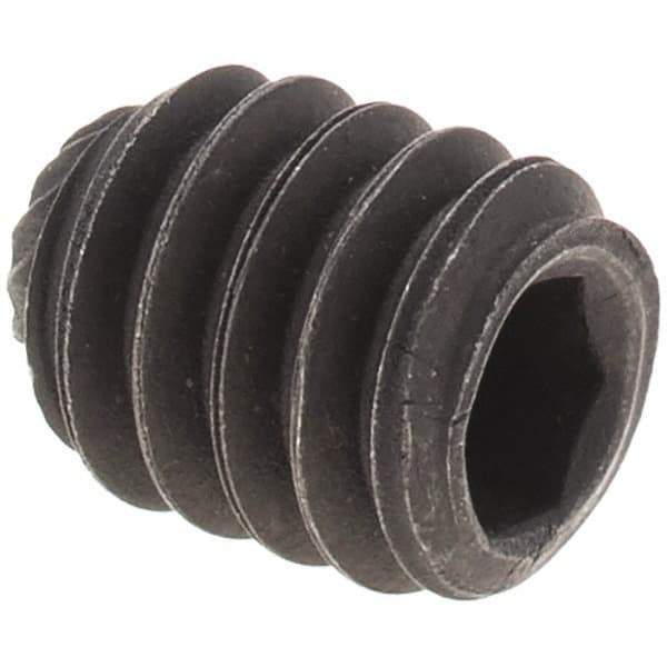Value Collection - 1/4-20 UNC, 5/16" OAL, Knurled Cup Point Set Screw - Grade 8 Alloy Steel, 1/8" Key - Industrial Tool & Supply