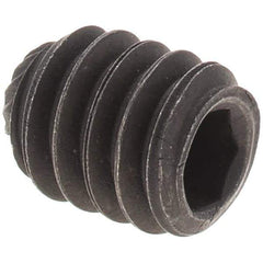 Value Collection - 1/4-20 UNC, 5/16" OAL, Knurled Cup Point Set Screw - Grade 8 Alloy Steel, 1/8" Key - Industrial Tool & Supply