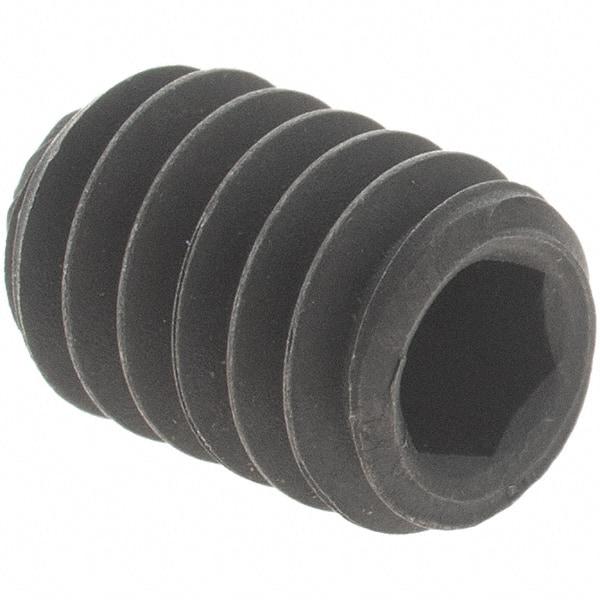 Value Collection - 1/4-20 UNC, 3/8" OAL, Knurled Cup Point Set Screw - Grade 8 Alloy Steel, 1/8" Key - Industrial Tool & Supply