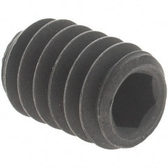 Value Collection - 1/4-20 UNC, 3/8" OAL, Knurled Cup Point Set Screw - Grade 8 Alloy Steel, 1/8" Key - Industrial Tool & Supply