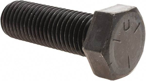 Value Collection - 1-8 UNC, 3" Length Under Head Hex Head Cap Screw - Partially Threaded, Grade 5 Steel, Uncoated, 1-1/2" Hex - Industrial Tool & Supply