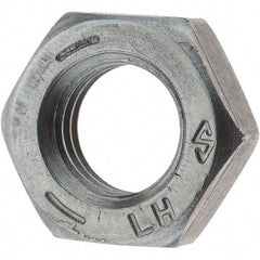 Value Collection - 5/16-24 UNF Steel Left Hand Hex Jam Nut - 1/2" Across Flats, 3/16" High, Zinc Clear Finish - Industrial Tool & Supply