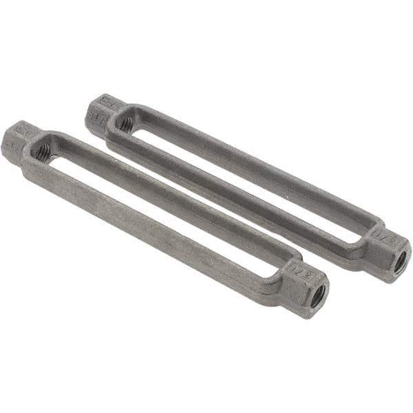 Value Collection - 2,200 Lb Load Limit, 1/2" Thread Diam, 6" Take Up, Steel Turnbuckle Body Turnbuckle - 7-1/2" Body Length, 3/4" Neck Length - Industrial Tool & Supply