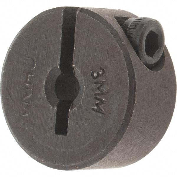 Value Collection - 3mm Bore, Steel, One Piece Clamp Collar - 11/16" Outside Diam - Industrial Tool & Supply