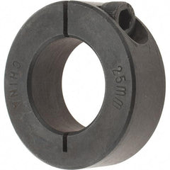 Value Collection - 25mm Bore, Steel, One Piece Clamp Collar - 1-7/8" Outside Diam - Industrial Tool & Supply