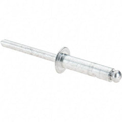 Value Collection - Size 812 Dome Head Aluminum Open End Blind Rivet - Aluminum Mandrel, 0.626" to 3/4" Grip, 1/2" Head Diam, 0.257" to 0.261" Hole Diam, 1" Length Under Head, 1/4" Body Diam - Industrial Tool & Supply