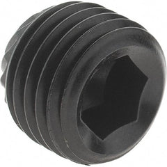 Value Collection - 3/8-24 UNF, 5/16" Long, Knurled Cup Point Set Screw - Grade 8 Alloy Steel, 3/16" Key - Industrial Tool & Supply
