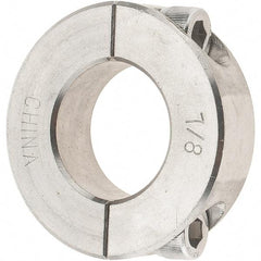 Value Collection - 7/8" Bore, Stainless Steel, Two Piece Shaft Collar - 1-5/8" Outside Diam, 1/2" Wide - Industrial Tool & Supply