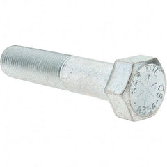Value Collection - 5/8-18 UNF, 3" Length Under Head Hex Head Cap Screw - Partially Threaded, Grade 8 Alloy Steel, Zinc-Plated Finish, 15/16" Hex - Industrial Tool & Supply