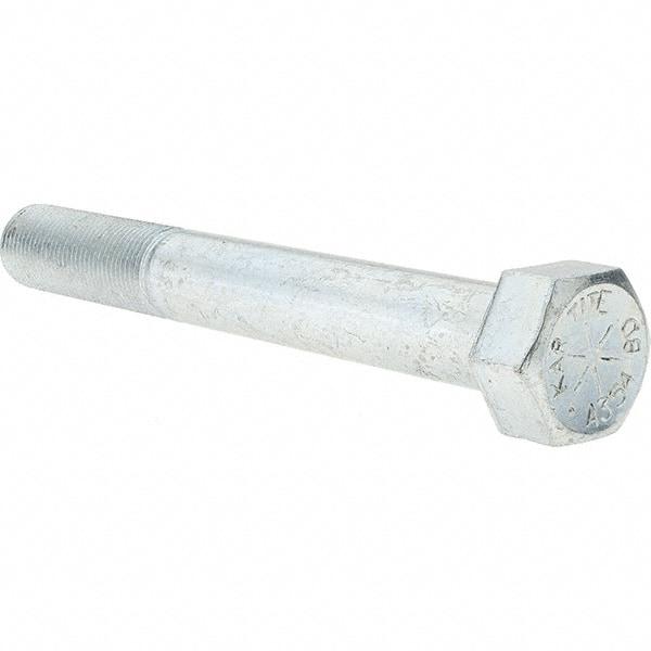 Value Collection - 7/8-9 UNC, 7" Length Under Head Hex Head Cap Screw - Partially Threaded, Grade 8 Alloy Steel, Zinc-Plated Finish, 1-5/16" Hex - Industrial Tool & Supply