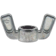 Value Collection - 3/8-16 UNC, Zinc Plated, Zinc Alloy Nylon-Insert Locking Wing Nut - Grade 2, 1-1/2" Wing Span, 0.718" Wing Span - Industrial Tool & Supply