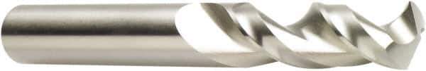 DORMER - 0.1417" 130° Spiral Flute Cobalt Screw Machine Drill Bit - Bright Finish, Right Hand Cut, 20mm Flute Length, 52mm OAL, Special Type Point, Straight Shank - Industrial Tool & Supply