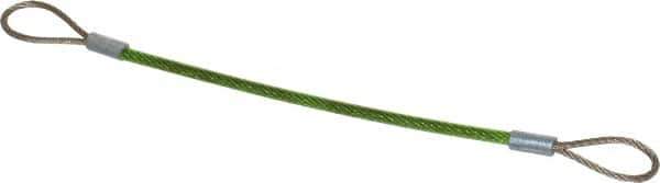Jergens - 6" Long, Stainless Steel Cable Loop & Loop End, Quick Release Pin Lanyard - 1/16" Cable Diam, Nylon Cable - Industrial Tool & Supply