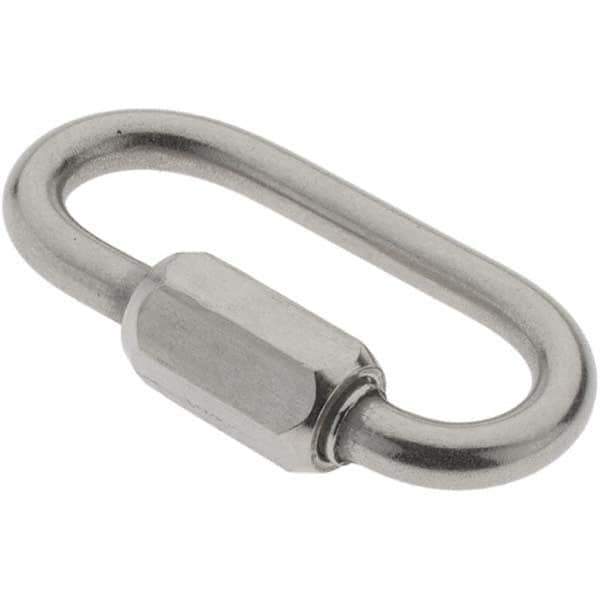 Value Collection - Stainless Steel Quick Link - 1/8" Diameter, 200 Lb Load Limit - Industrial Tool & Supply