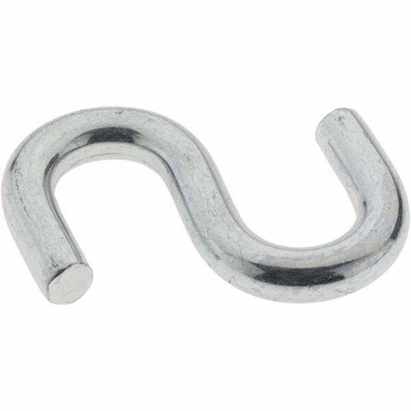 Value Collection - Carbon Steel Bright Zinc S-Hook - 0.262" Wire, 2" OAL - Industrial Tool & Supply